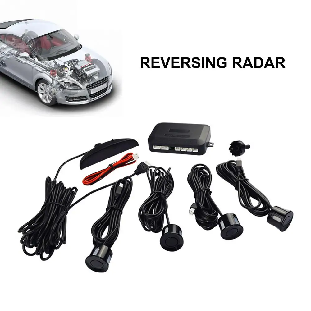 Автомобильный реверсивный радар светодиодный полумесяц дисплей 4 зонда РЕВЕРСИВНОЕ УСТРОЙСТВО неразрушительная установка охранная сигнализация