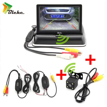 

Blchc 3 in 1 Wireless Vehicle Rear View Camera Monitor Display Video System, Folding Car Foldable Monitor With Parking