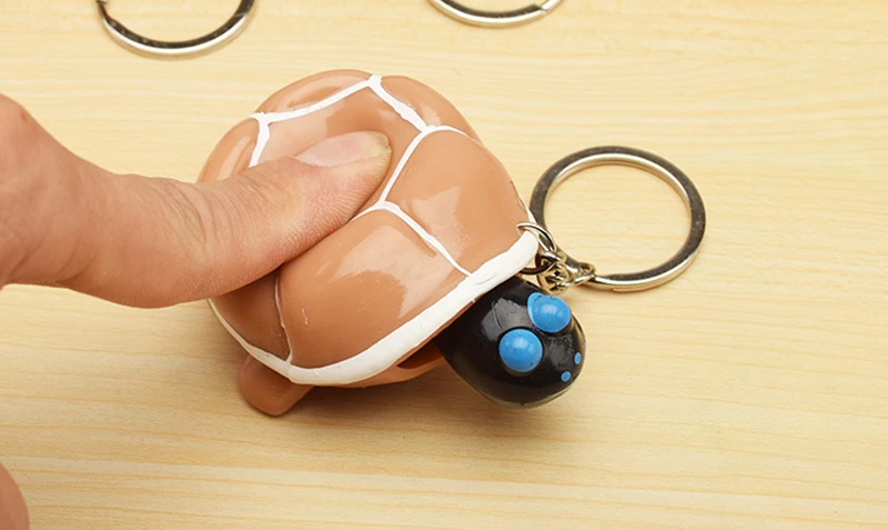 Telescopic Head Tortoise Keychain Anti-stress Funny Jokes Kids Toys for Children Adults Stress Relief Turtle Key Ring Toy Gifts