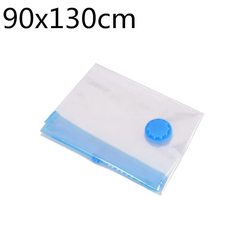 Hoomall вакуумный мешок для хранения одежды мешок с клапаном прозрачная граница складной сжатый органайзеры Экономия пространства уплотнения пакет - Цвет: 1pc 90x130cm