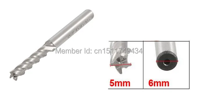 

0.2" x 0.24" HSS Straight Shank 4 Flutes End Mill Milling Cutter 5pcs