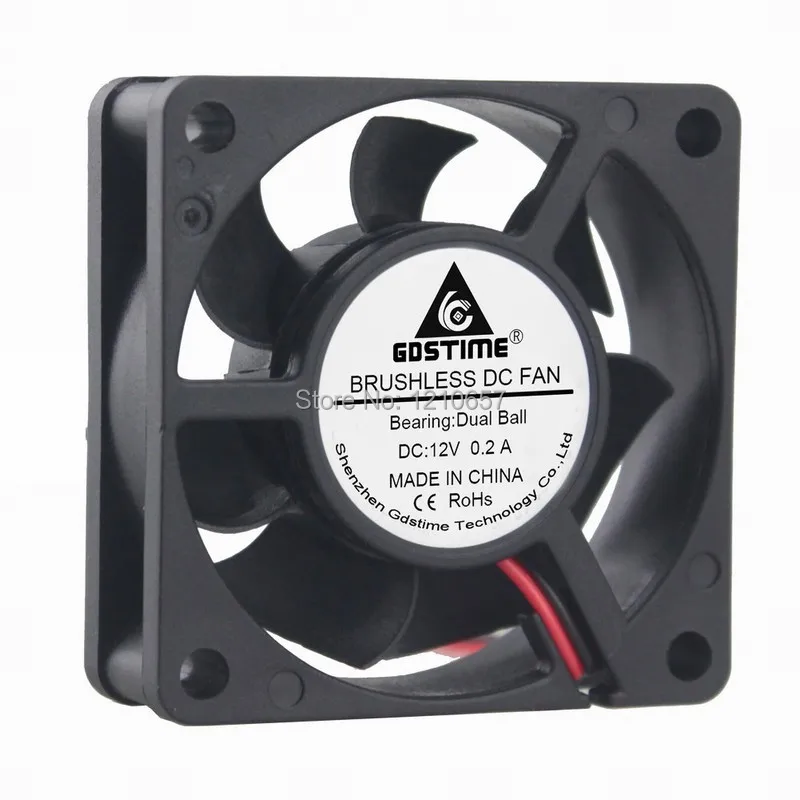 2 шт. в партии Gdstime 6020 6 см 60 мм x 20 DC 12 В 2Pin воздушный охлаждающий моторный