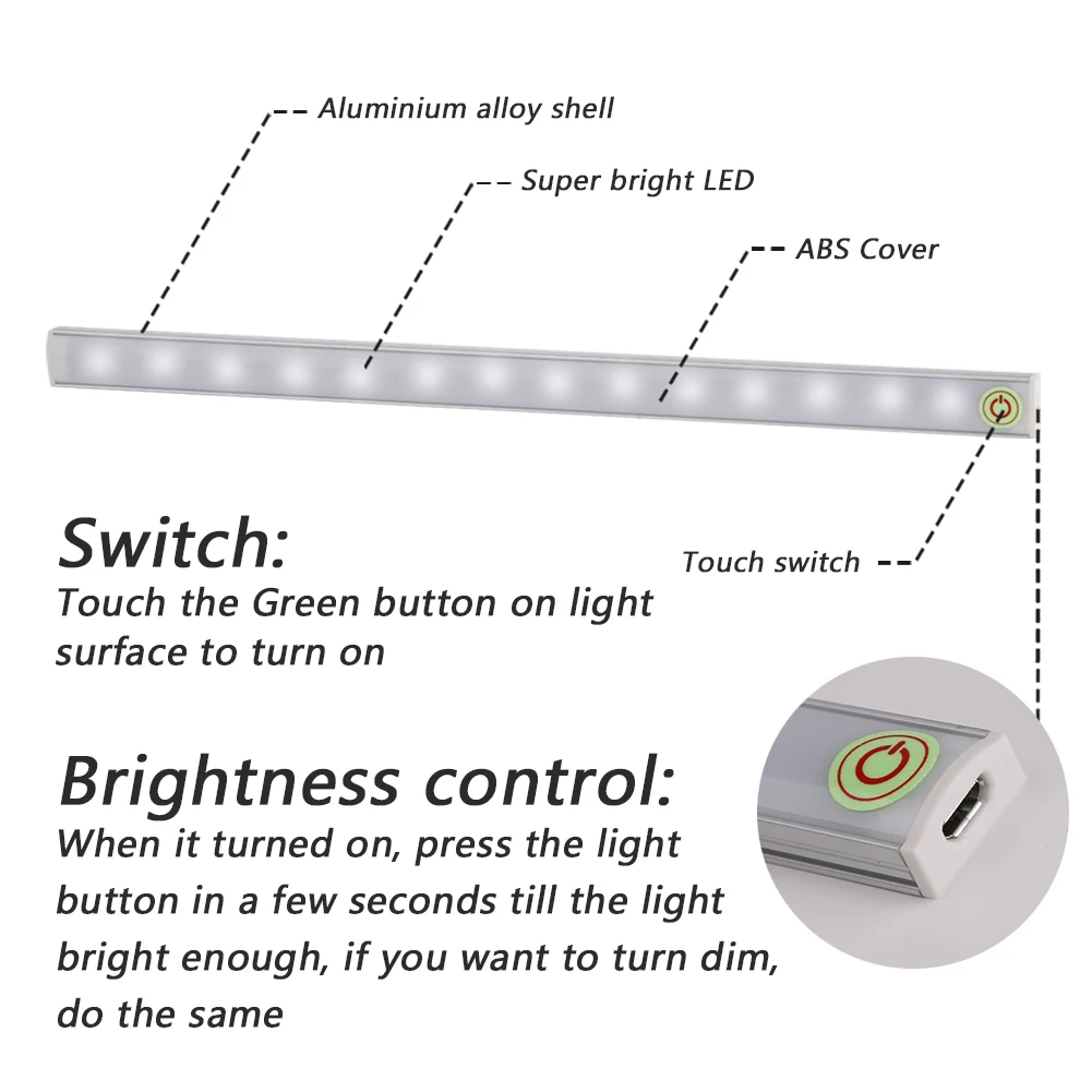  Night Lamp LED USB Charging Night Night Study Reading Book Light Dormitory Cabinet Closet Light Tou - 32802114706