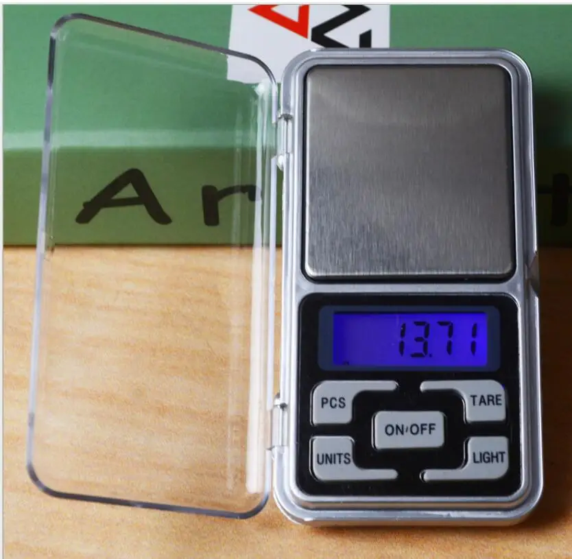 도매 100 개/몫 500g 0.1g / 200g 0.01g 미니 휴대용 디지털 전자 쥬얼리 포켓 무게 규모 5 키 소매 상자
