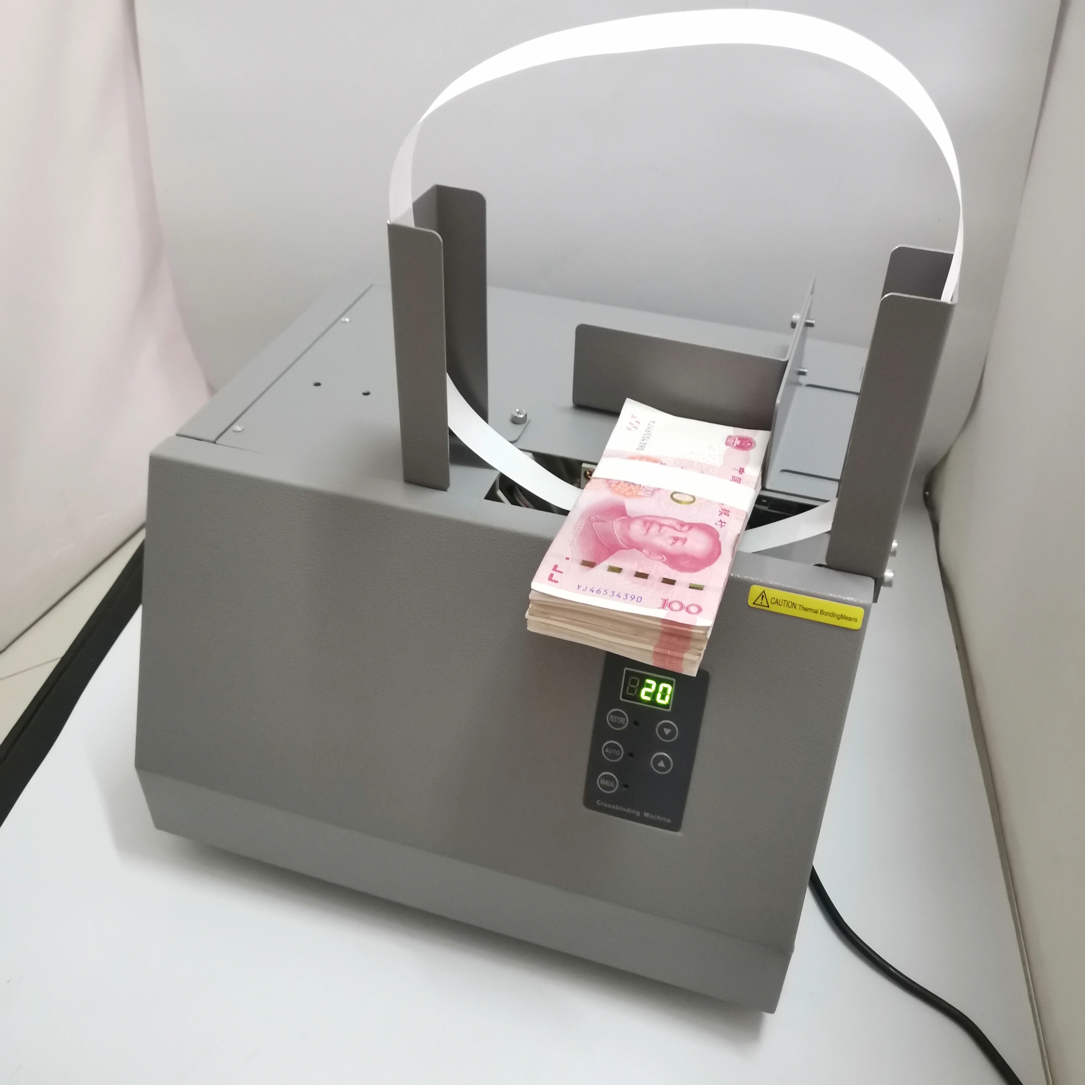 Automatic Banknote Invoice Bill Banding Machine Paper Tape Money Strapping  220V / 110V