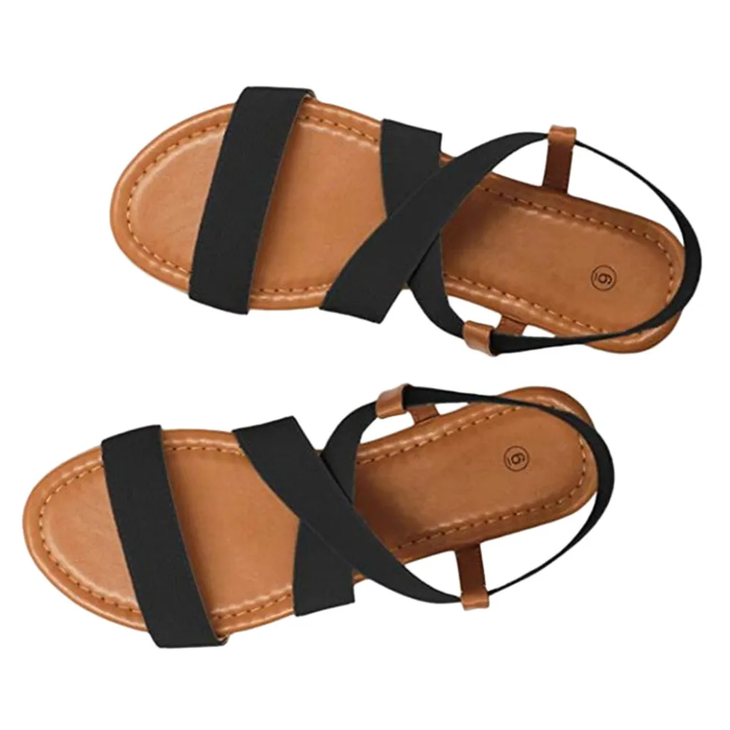 MUQGEW/женские босоножки пляжная обувь на низком каблуке с нескользящей подошвой резиновые сандалии с открытым носком и перекрестными ремешками на лодыжках Новая женская обувь