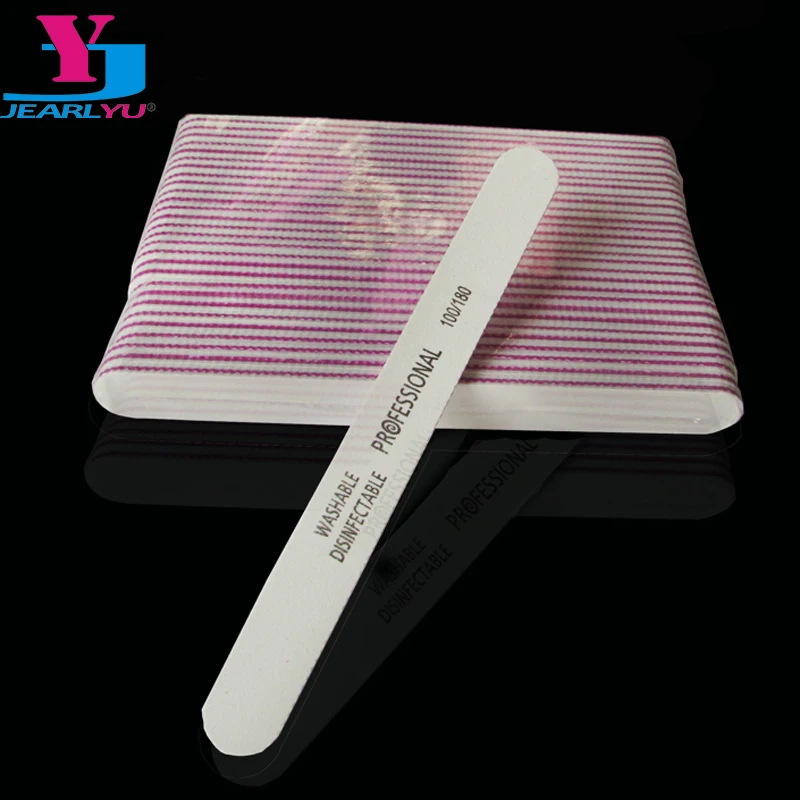 

50 X Nail Files 100/180 White Straight Nail Art Acrylic Nail File UV Gel Tips File Sanding Tools For Salon Pedicure Manicure Set