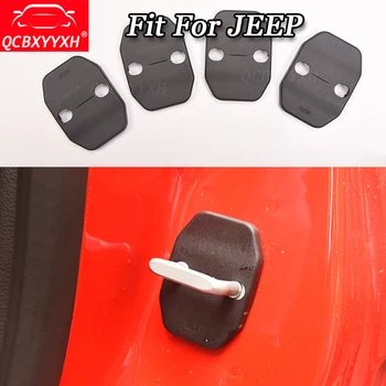 

QCBXYYXH 4pcs/set Car Door Lock Protective Cover For Jeep Compass Renegade Cherokee Wrangler Grand Cherokee Patriot Accessories