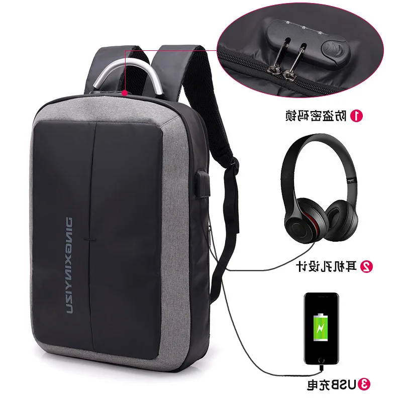 

Male Function Guard Bag Casual Backpack Large Capacity Functional Fashion Package