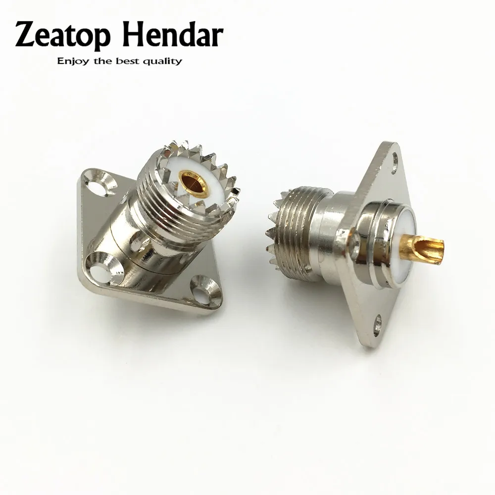 10 шт. латунный UHF Female SO239 Jack 4 отверстия фланцевая панель крепление корпус RF PCB