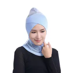 Bone чепчик шеи нагрудная крышка шарфы летние прозрачные женские стильные хиджаб Исламская голова носить под шарф женский