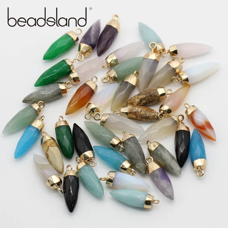 

Beadsland Natural Stone Semiprecious Stone Bullet Head Shapped Small Stone Pendant DIY Necklace Bracelet Earrings 38591wholesale