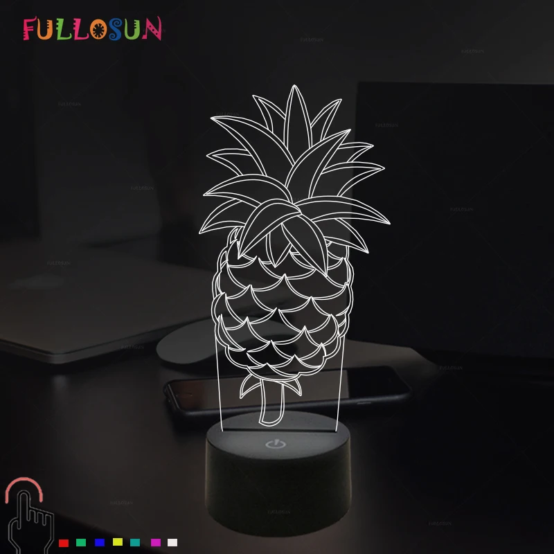 FULLOSUN креативная 3D иллюзия визуальная настольная лампа ананас светодиодная