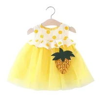 Детское модное платье из хлопка с короткими рукавами и сеткой платье в горошек с круглым вырезом Одежда для маленьких девочек Хлопковое платье для малышей
