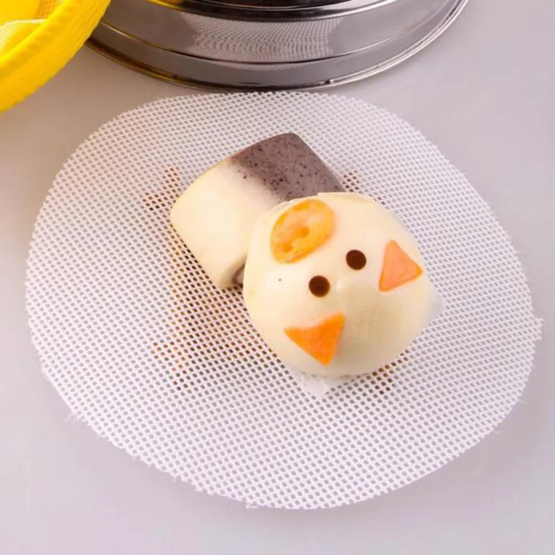 

5pcs Silicone Steamer Non-Stick Pad Round Dumplings Baking Pastry Mesh Mats LBShipping