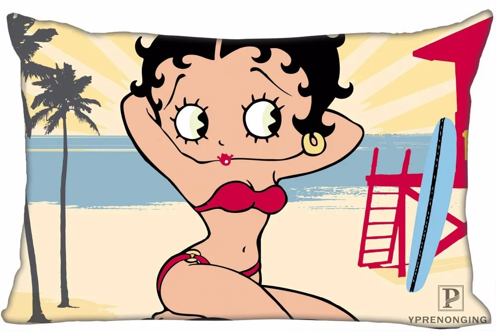 Пользовательские Betty Boop наволочка прямоугольник Наволочки на молнии 35x45,40x60 см(одна сторона печать) 180516-07