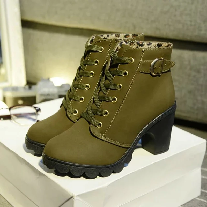 army green high heel shoes