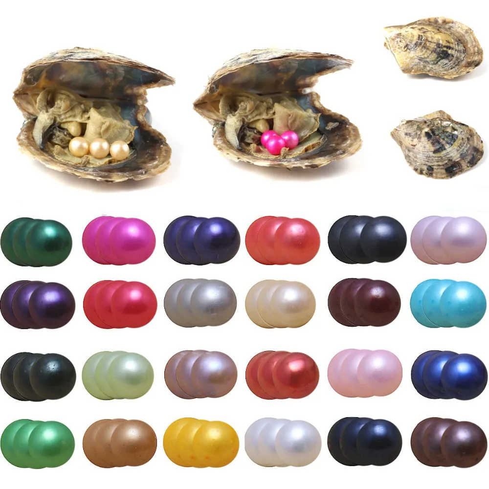 Akoya Pearls Oysters Triplets Pearls Saltwater Pearl Oysters with 6.5 7