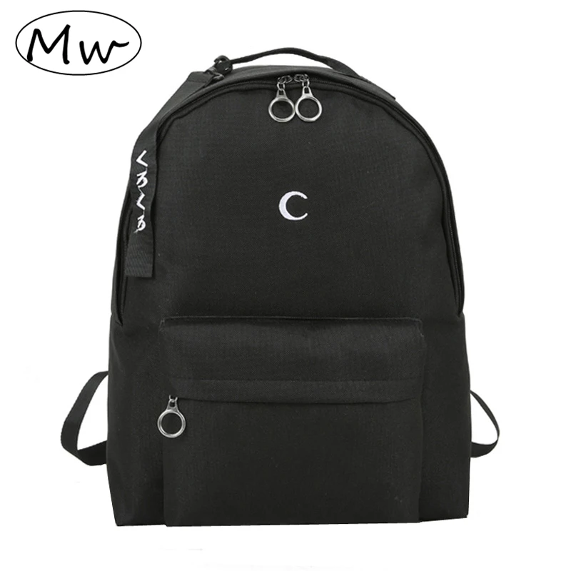 Moon Wood Men's Black Backpack Embroidery Moon Cross Backpack School Bags For Teenagers Girls Boys Students Travel Bag