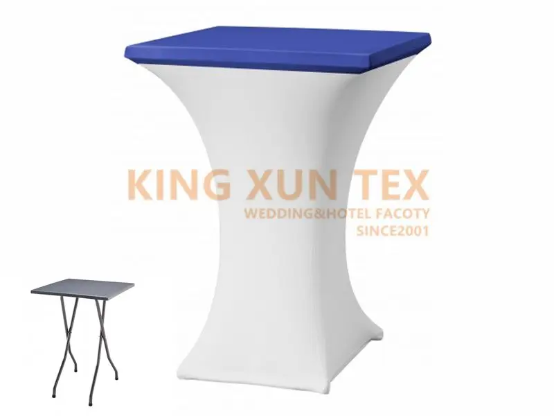 

60-80cm x 110cm Square Top Lycra Spandex Cocktail Table Cover For Banquet Wedding Table Cloth Decoration