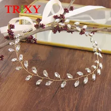 TRiXY H48-G ручной работы кристалл Бисер свадебные аксессуары для волос вызвало стразами свадебные аксессуары для Мечта свадебное