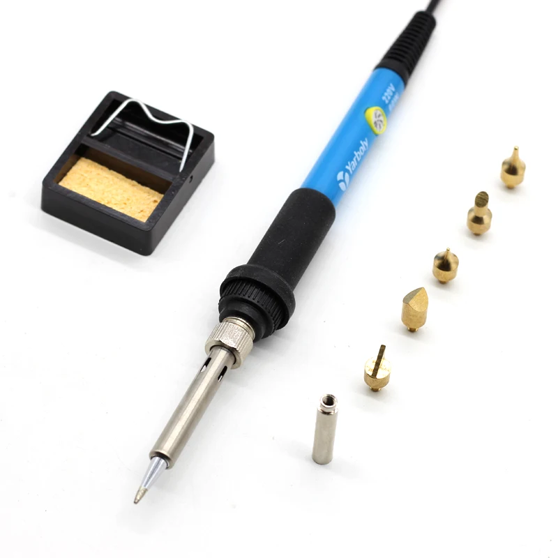 EU Plug 60W Electric Soldering Iron Carving Pyrography Tool Welding Tips Kit Wood Embossing Burning Soldering Pen Set With Stand