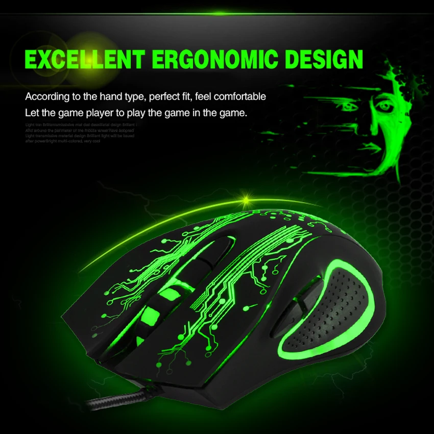 IMice игровая мышь Проводная компьютерная USB Gamer 5000 DPI PC Mause 6 кнопок эргономичная