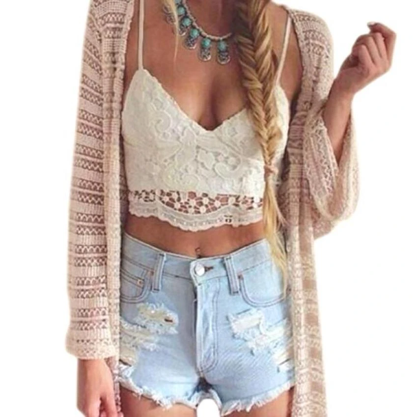 white crochet tank top