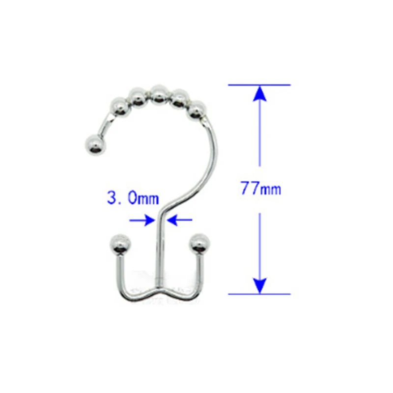 12 шт. крюк для занавесок из нержавеющей стали двухсторонний крюк Calabash S Форма занавес Pothook крючок для душевой занавески ванная комната - Цвет: 12 Piece