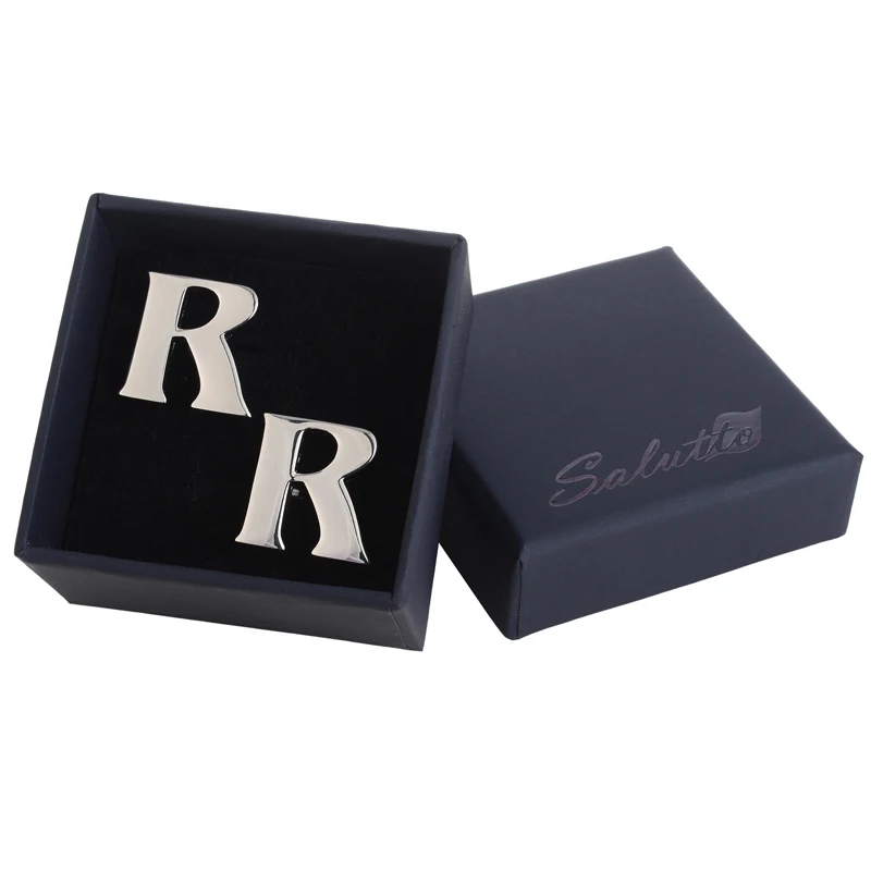 

Silver-color 26 letters Cufflinks for Mens French Shirt Accessories buttons English alphabet cuff links High Quality Jewelry