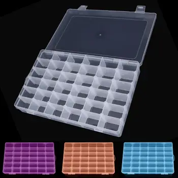 

36 Grids Plastic Box Adjustable Compartment Jewelry Women Portable Earring Ring Case Home Candy Organizer Boxes