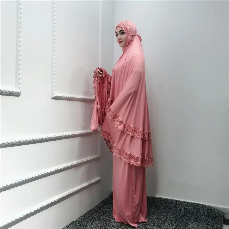 2 шт. abaya Robe Khimar Дубай, Турция мусульманский хиджаб платье кафтан цзилбаб Caftan молитва Исламская одежда Рамадан набор поклонения Халат