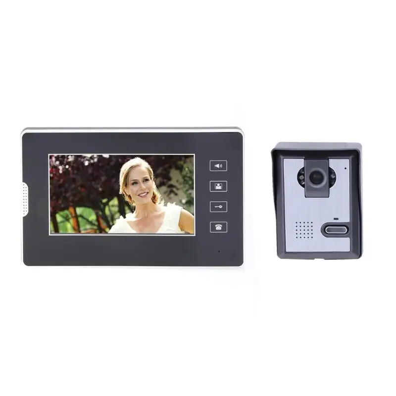 

7 Inch Colour TFT-LCD Monitor Video Door Phone Intercom System Door Release Unlock Doorbell Camera MFBS