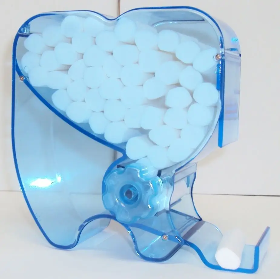 

Hot Sale 4pcs New Dental Blue Color Cotton Roll Dispenser Molar Shaped