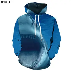 KYKU костюм акулы Кофты для мужчин животных толстовка хип хоп 3d печатных толстовка с капюшоном Angry Blue Готический s костюмы пуловер