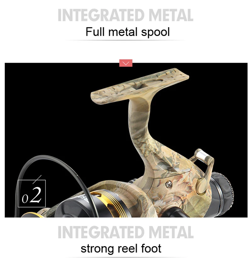 YUYU Рыболовная катушка камуфляжная рыболовная спиннинговая катушка 13+ 1BB двойная фидерная ловля карпа катушка колеса серии 5000 рукоятка