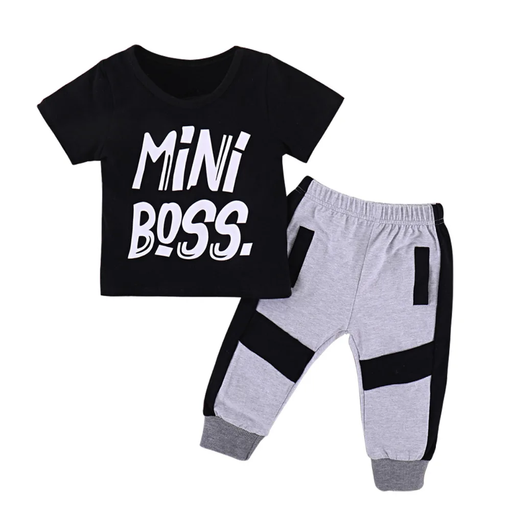 Hot Sale Boys Clothing Children Summer Boys Clothes Letter Kids Boy