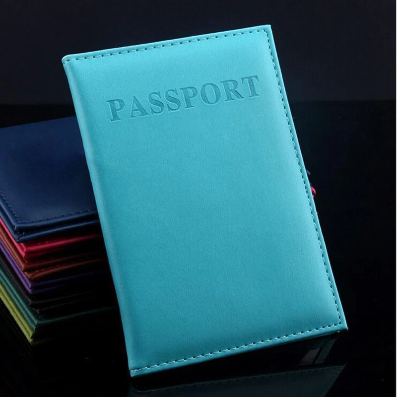 Многофункциональный чехол из искусственной кожи для путешествий, паспорта, карты, футляр, Америка, чехол для удостоверения личности, документы, Защитные Чехлы, держатель для кредитных карт - Цвет: Небесно-голубой