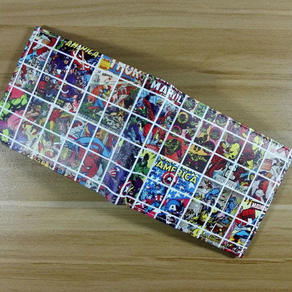 

2018 Newest Trendy Comics Spiderman Marvel Wallets For Young Boys,Colorful Printing Men's Cartoon Short Purse,Clip W283