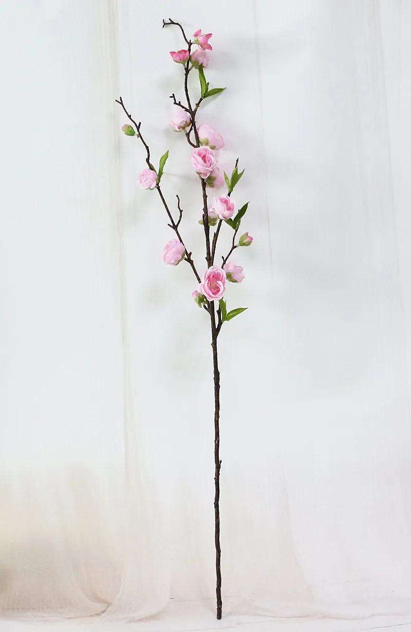 Flone Artificial Cherry Flower Simulation Peach Blossom Silk Flowers Fake Flower Branch Bouquet Wedding Home Party Decor Art (10)