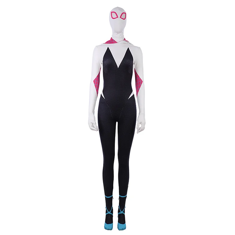 

Women Girls Venom Spider Gwen Stacy Cosplay Costume Spiderman Hoodie Spandex Lycra Zentai Suit Superhero Bodysuit Jumpsuits