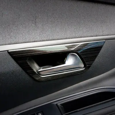 Черная стальная дверная чашка чаша рамка Накладка для Peugeot 3008 GT 5008 2017