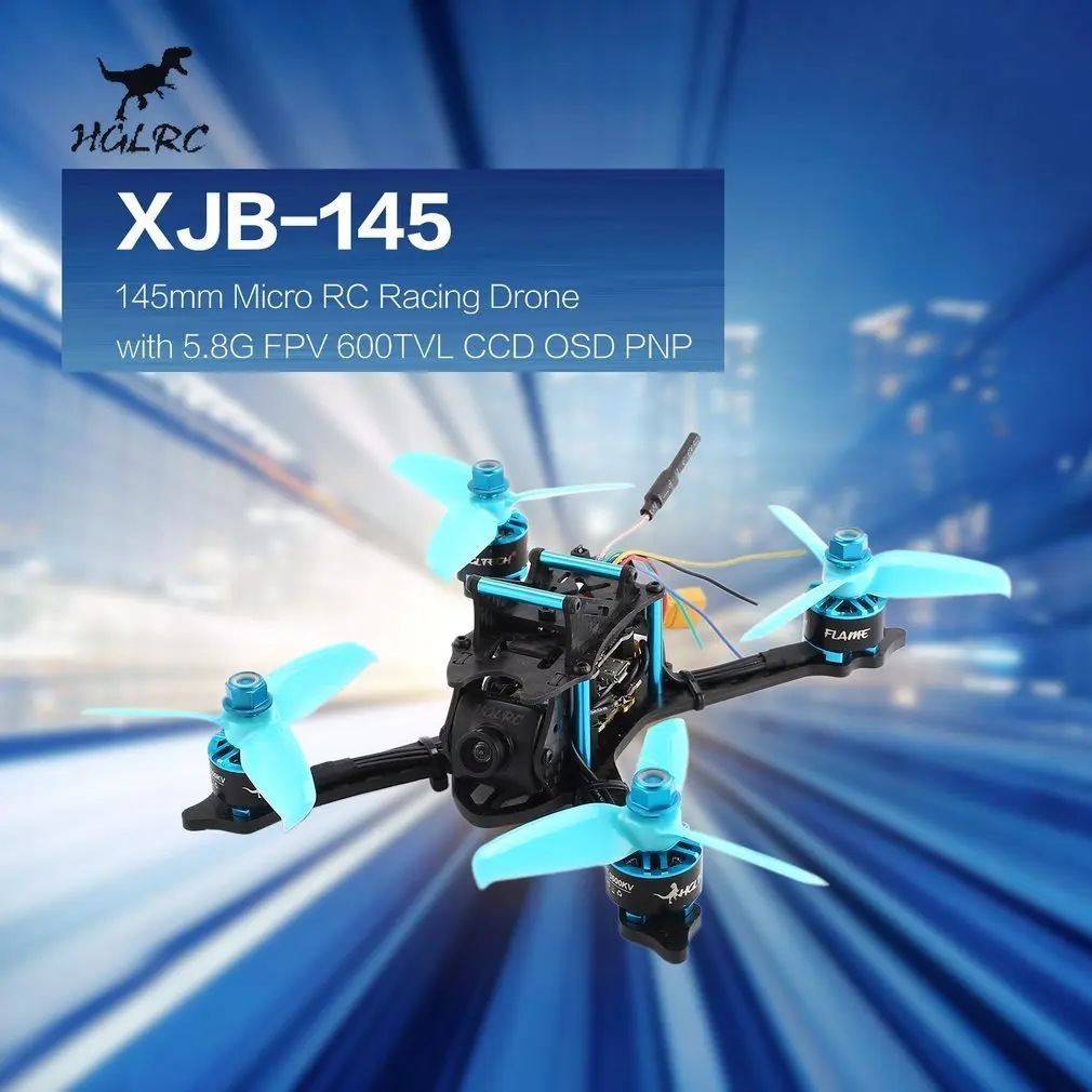 

HGLRC XJB 145 Racing Quadcopter Brushless RC Drone 145mm Micro Mini Aircraft with 5.8G FPV CCD VTX/F4 FC with OSD PNP