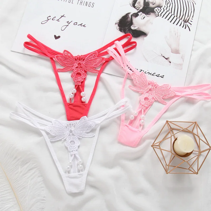 

3pc women hollow panties sexy underwear lingerie beading thong lovely girl g-strings female intimates bragas 6colorXXS-XL 2039p3