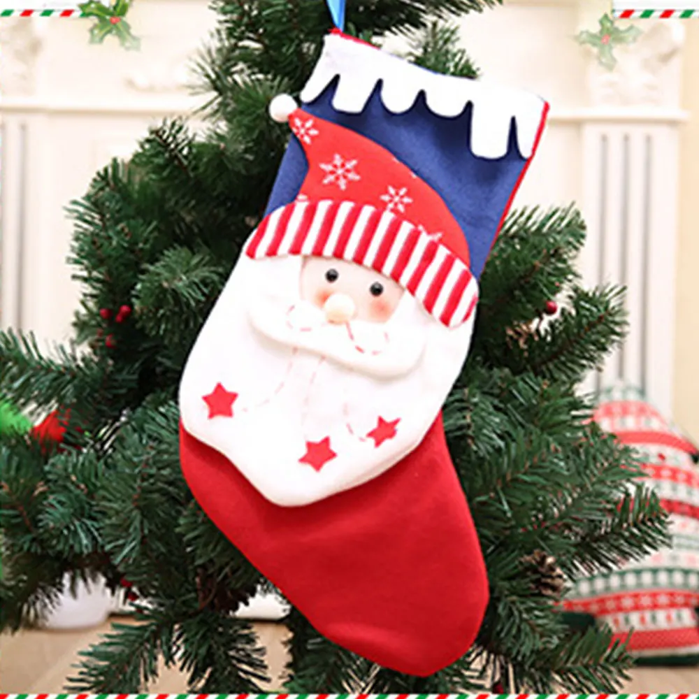 

Creative Gift Bag style Christmas Stocking Reindeer Santa Claus Snowman Socks natal Tree Candy Ornament Decorations