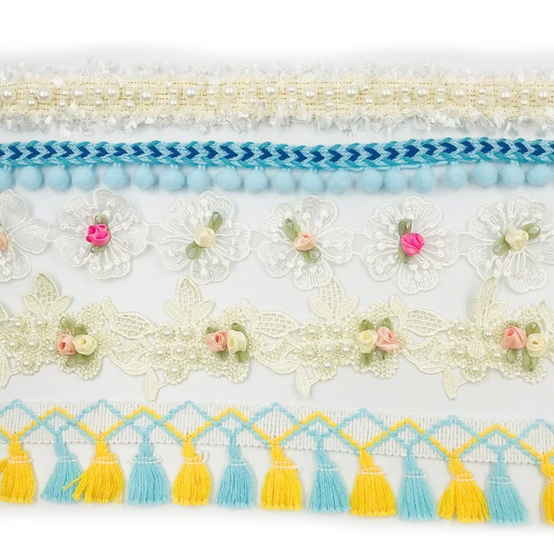 

High quality Tassel Lace Ribbon Pompom Trim Ball Fringe Fabric DIY Sewing Garment Shoes Bag Gift Crafts materials Accessory