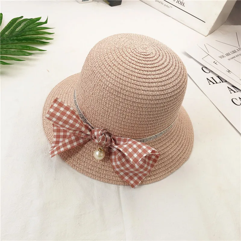 Pink Hat Детская сумка, соломенная шляпа, ручная работа, бант, сумка на одно плечо, соломенные шляпы ZJ55 - Цвет: Pink Hat