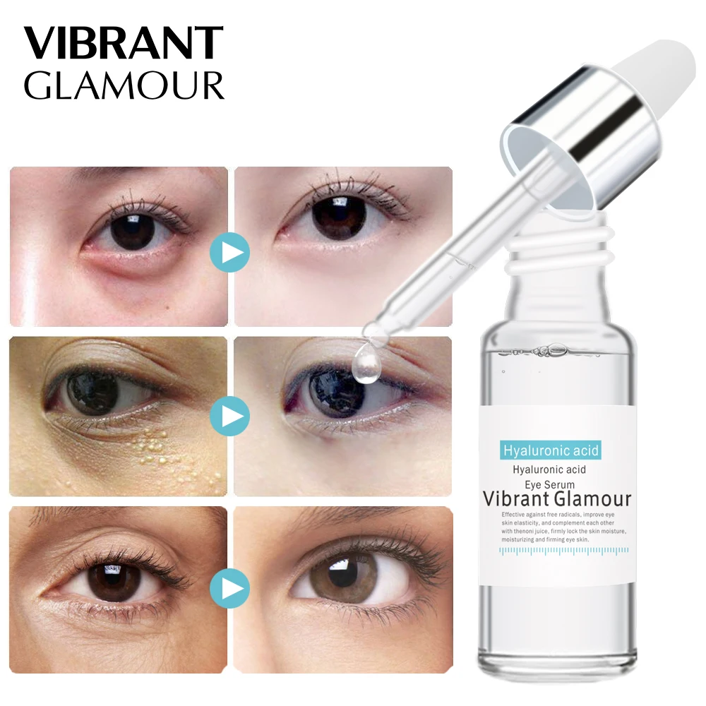 VIBRANT GLAMOUR Hyaluronic Acid  Set Face Serum Eye Essence Whitening Moisturizing  Anti Wrinkle Shrink Pores Skin Care Suit