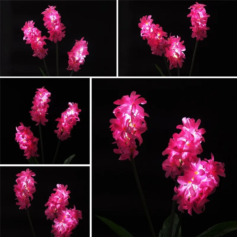 Flor de Jacinto para Gramado Iluminação à Prova pc ao ar Hi-lumix Livre Decorativo Lâmpada Solar Pátio Caminho Garagem Paisagem Dwaterproof Água 2 3led 4 solar solar