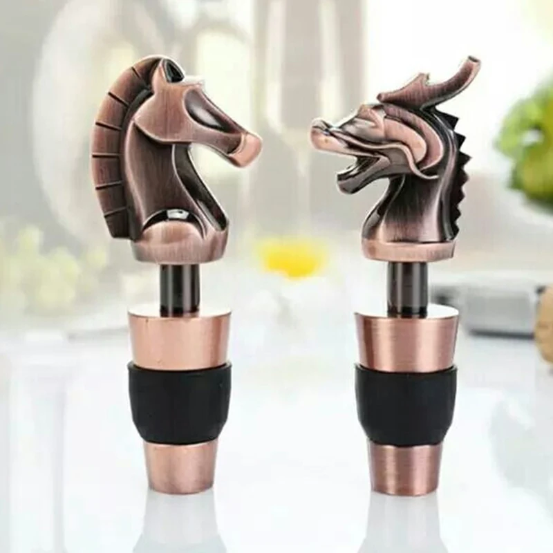 Wine Stoppers Chinese Zodiac Zinc Alloy Bar Tools Bottle Reusable Wine Plug Cap Wine Beverage Bottle Saver Stopper Cork Gift